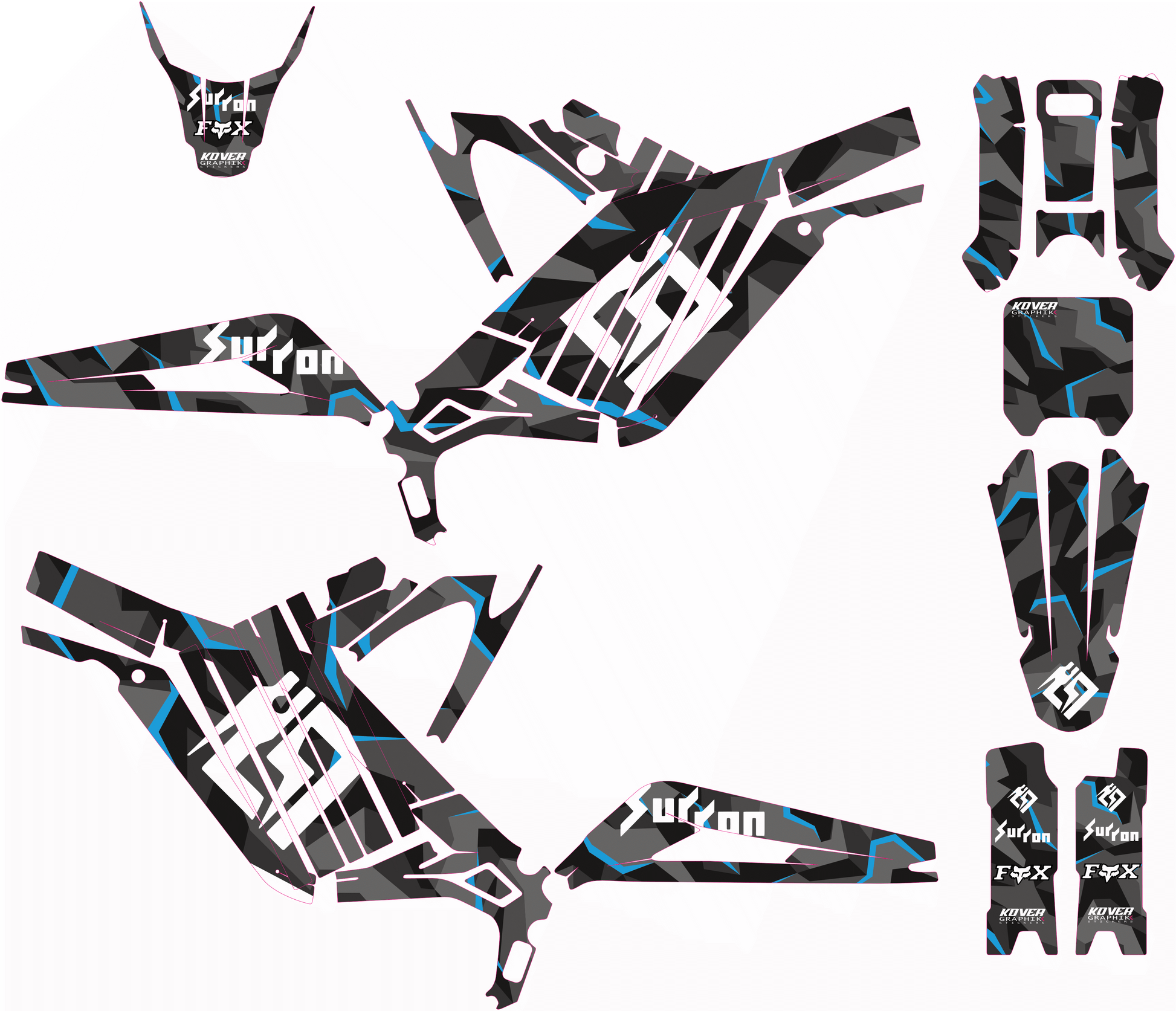 KIT GRÁFICO DE MOTOCICLETA compatible con motocross YCF Pilot 2018-2025 estilo Honda HRC-1