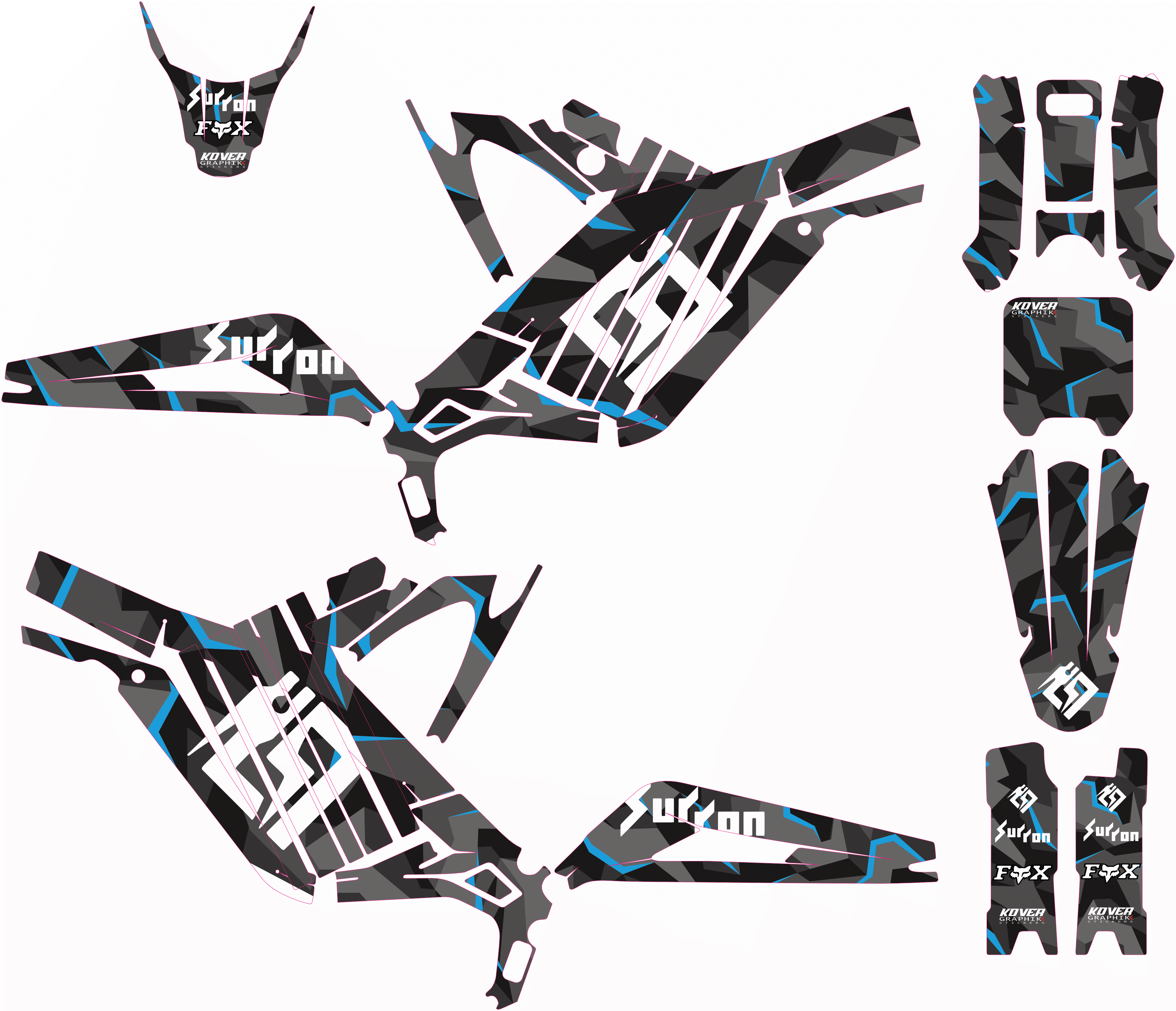 Kit déco Sur-Ron Light Bee – Camo Blu