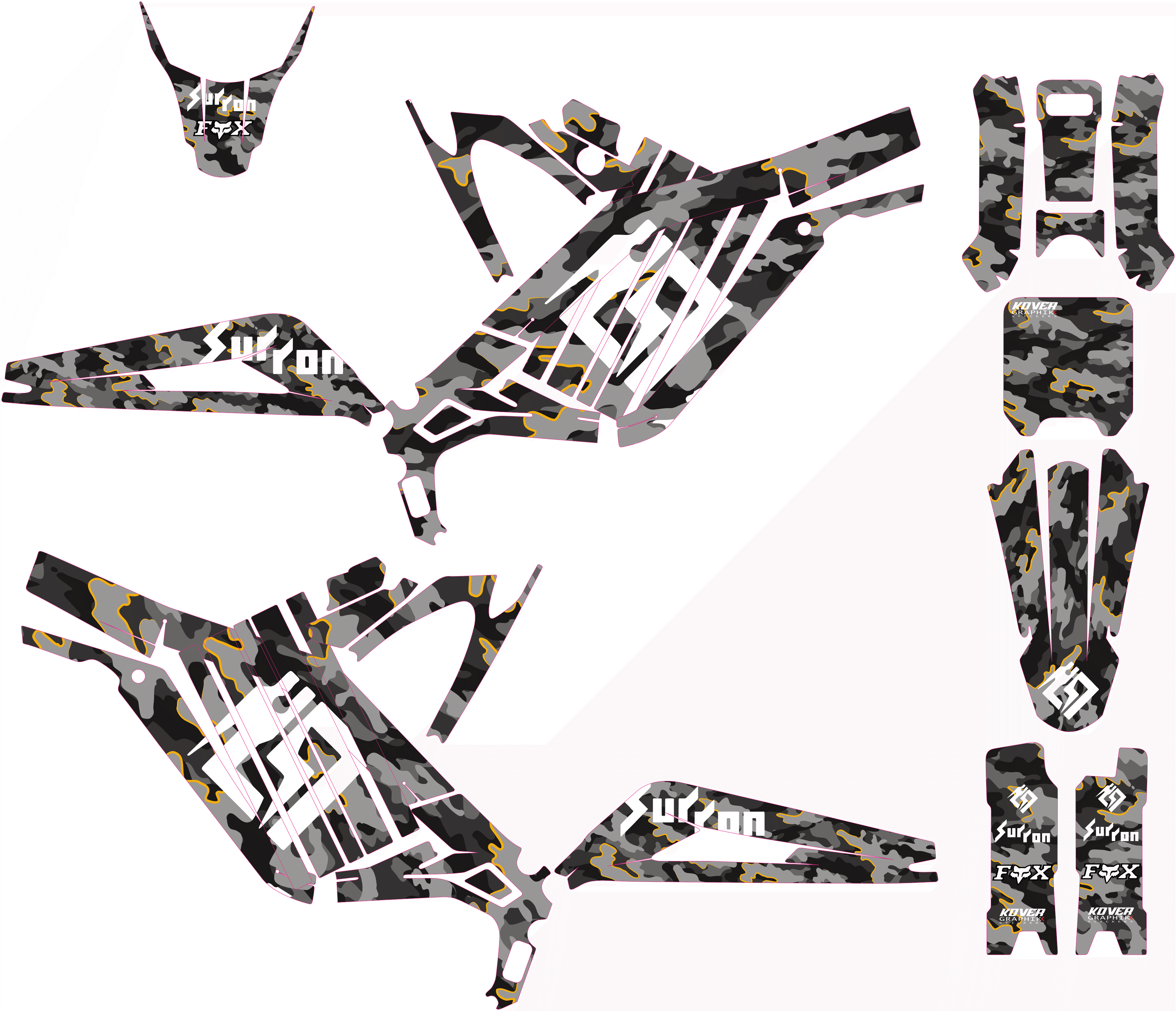 Kit déco Sur-Ron Light Bee – Camo orange