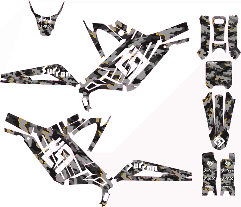 KIT GRÁFICO DE MOTOCICLETA compatible con motocross YCF Pilot 2018-2025 estilo Honda HRC-1