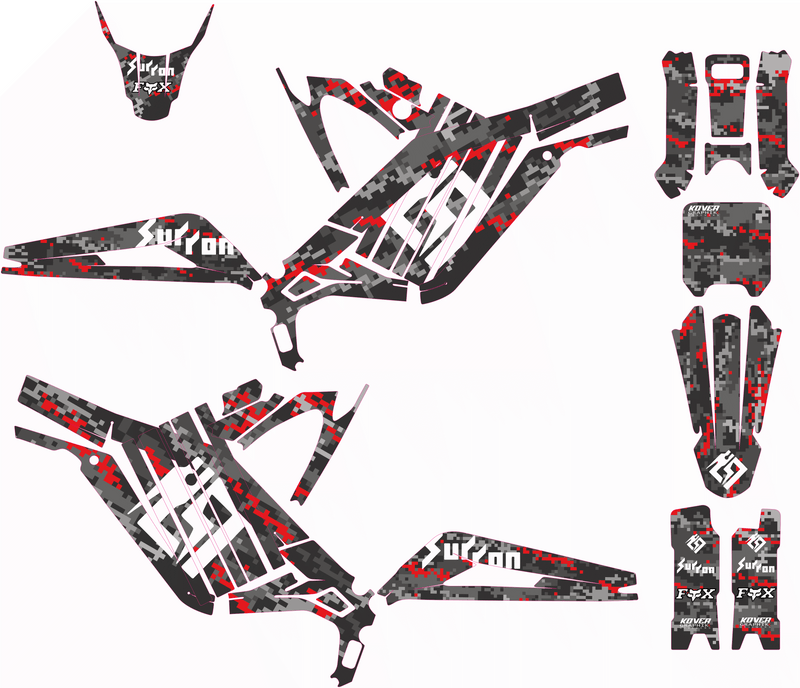 Kit déco Sur-Ron Light Bee – Camo pixel red-1