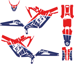 KIT GRÁFICO DE MOTOCICLETA compatible con motocross YCF Pilot 2018-2025 estilo Honda HRC-1