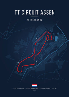 TT Circuit Assen Poster – MotoGP Niederlande Circuit | Racing-Wanddekoration – Kover Graphik-2