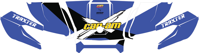 Kit déco capot Can-Am Traxter bleu – Design sport personnalisé-2