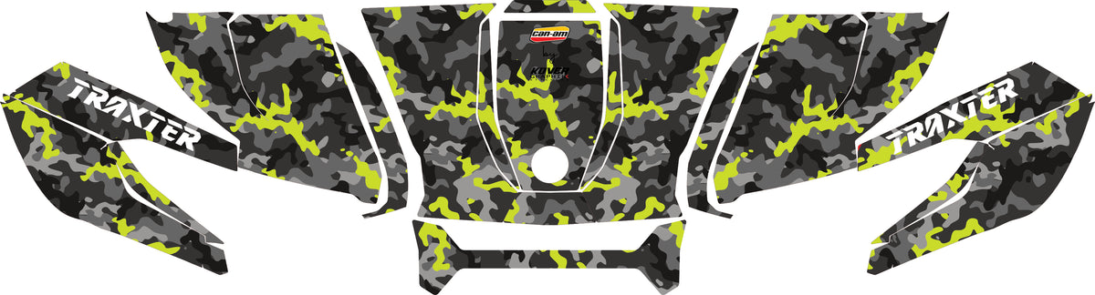 Kit déco capot Can-Am Traxter – Camo vert | Kover Graphik-2