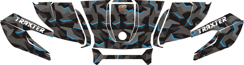 Kit déco capot Can-Am Traxter – Camouflage bleu | Kover Graphik-2