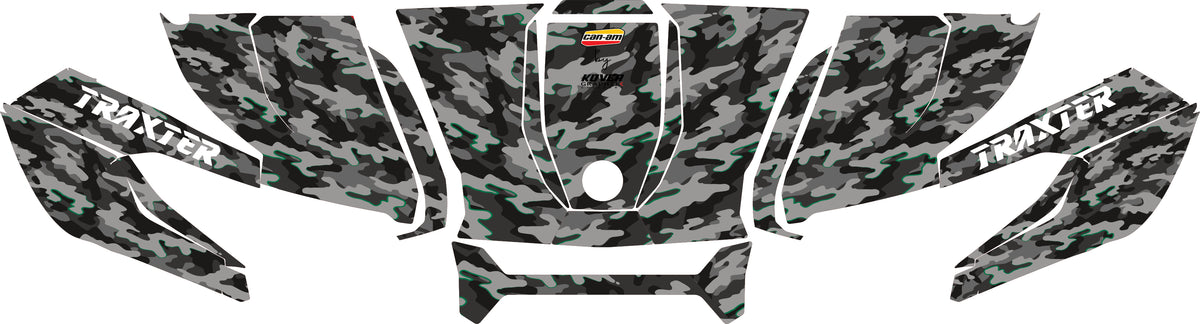 Kit déco capot Can-Am Traxter – Camouflage Vert | Kover Graphik-2