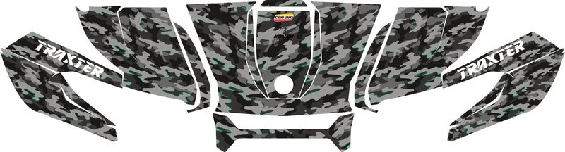 Kit déco capot Can-Am Traxter – Camouflage Vert | Kover Graphik-2