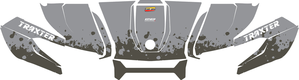 Visuel du Kit déco capot Can-Am Traxter gris - Design sport personnalisé