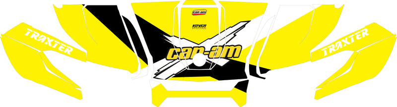 Kit déco capot Can-Am Traxter jaune – Design sport personnalisé-2