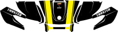 Visuel du Kit déco capot Can-Am Traxter bandes jaune - Design sport personnalisé - Traxter noir bande jaune