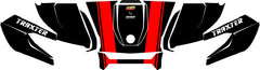 Visuel du Kit déco capot Can-Am Traxter bandes rouge - Design sport personnalisé - Traxter noir bande rouge