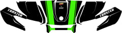 Visuel du Kit déco capot Can-Am Traxter bandes vert - Design sport personnalisé - Traxter noir bande vert