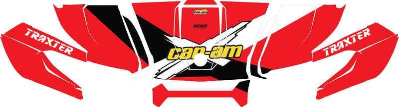 Kit déco capot Can-Am Traxter rouge – Design sport personnalisé-2