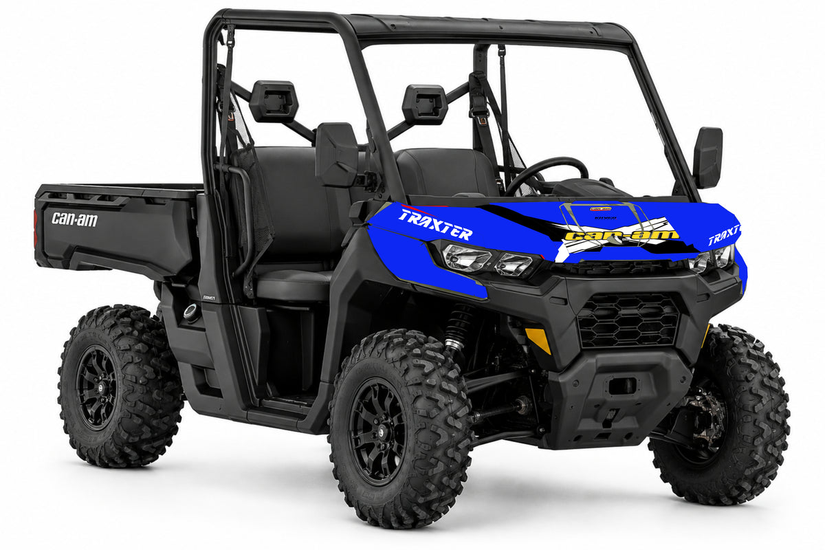 Kit déco capot Can-Am Traxter bleu – Design sport personnalisé-1