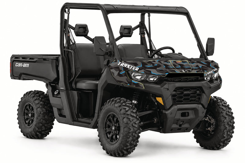 Kit déco capot Can-Am Traxter – Camouflage bleu | Kover Graphik-1