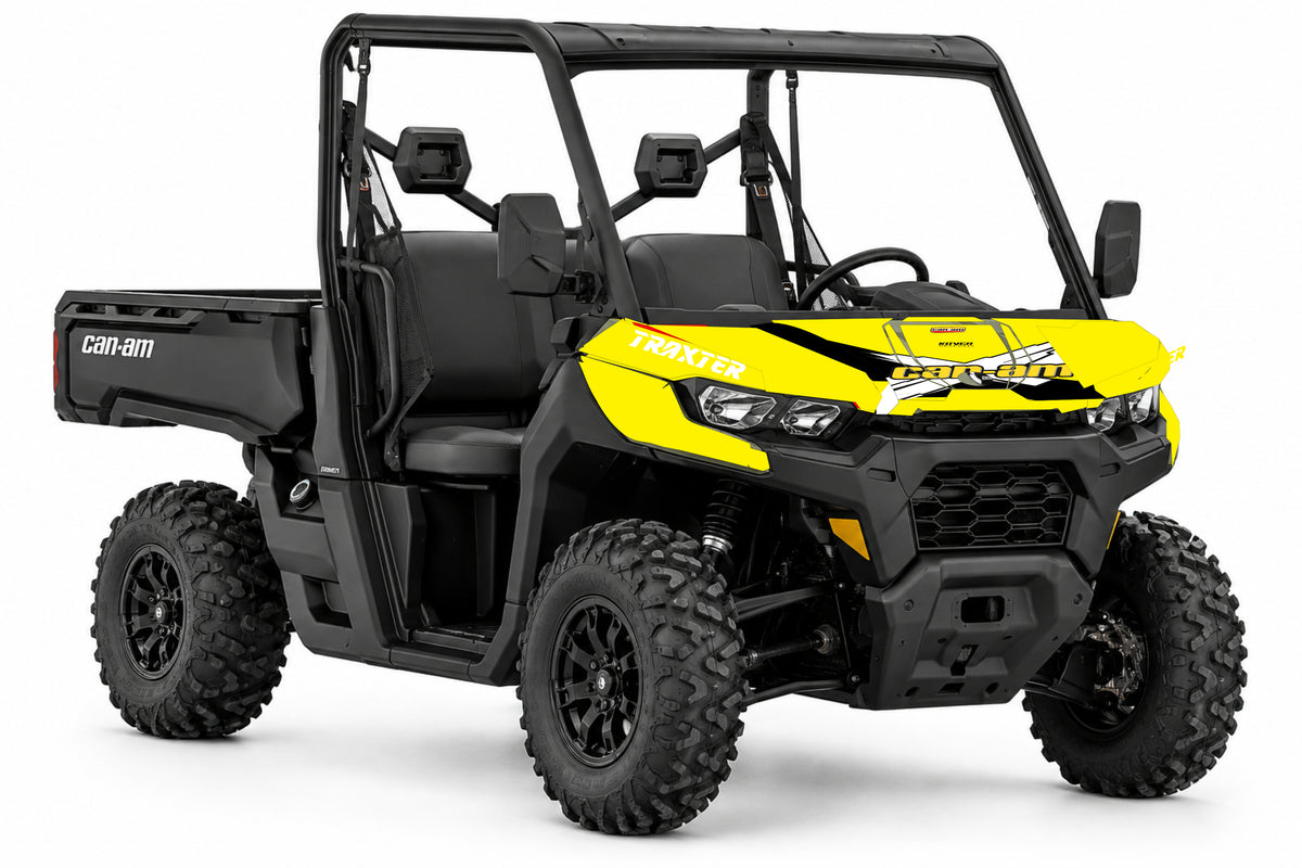 Kit déco capot Can-Am Traxter jaune – Design sport personnalisé-1