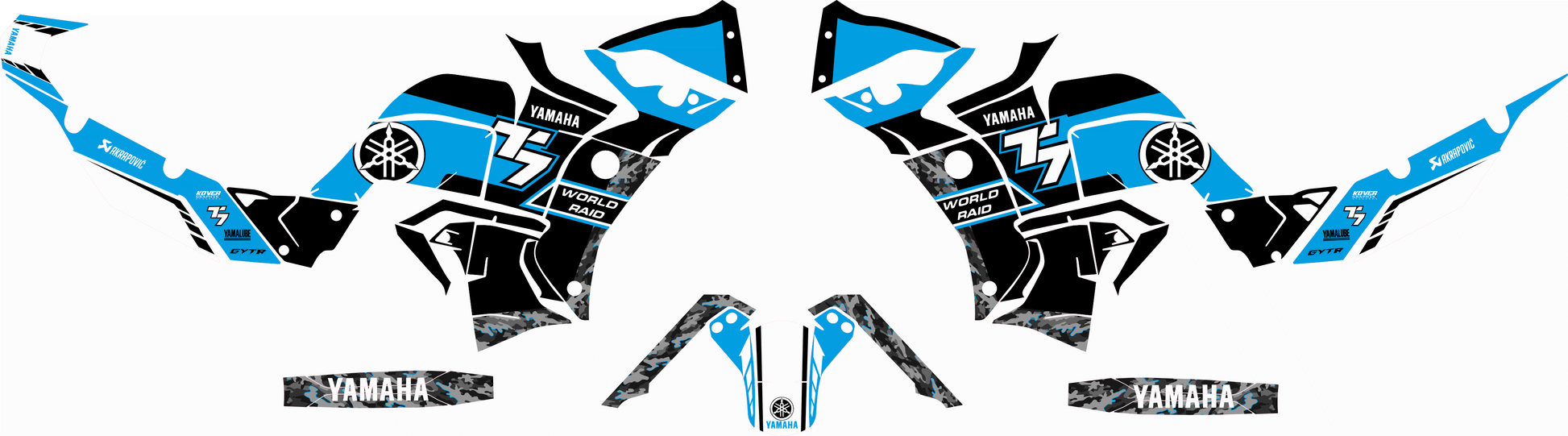 Kit gráfico para Yamaha YZ 125/250 2015-2020 – Design Factory Blue | Kover Graphik-2
