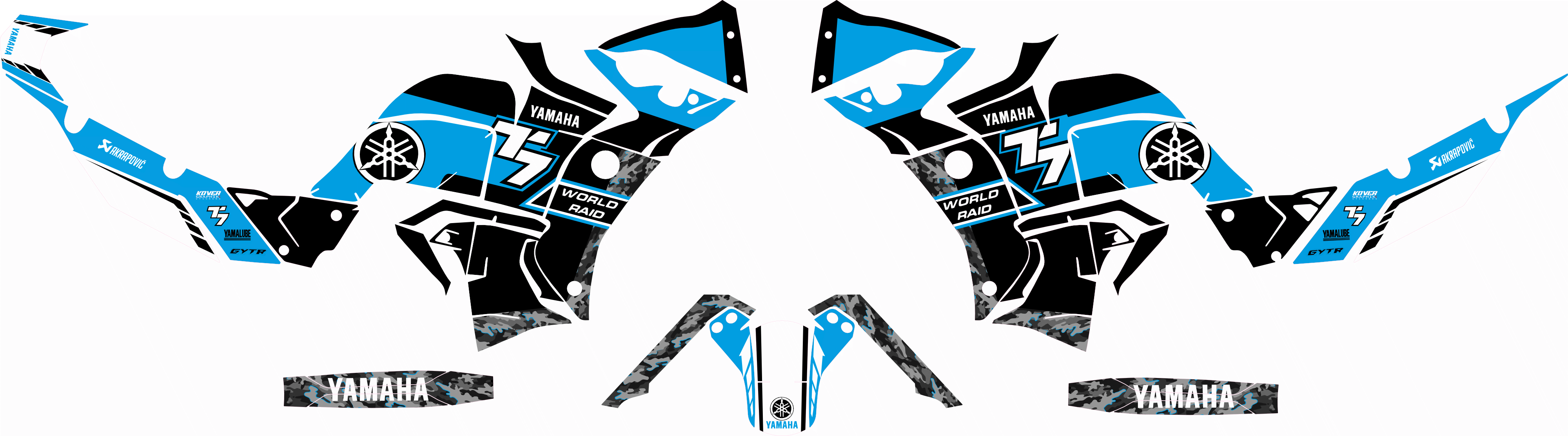 Kit Déco Yamaha Ténéré 700 World Raid (2022 à aujourd’hui) – Design Racing Cyan