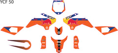 Kit Déco YCF 50 (2012–2022) Orange – Style Racing Dynamique-1