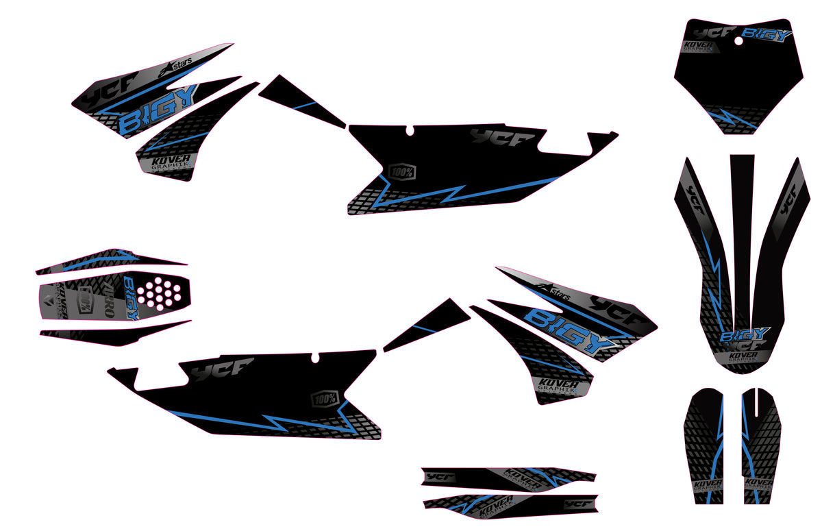 KIT GRÁFICO DE MOTOCICLETA compatible con motocross YCF Pilot 2018-2025 estilo Honda HRC-6