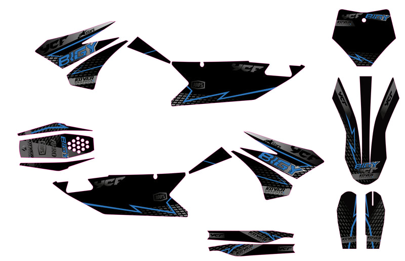 KIT GRÁFICO DE MOTOCICLETA compatible con motocross YCF Pilot 2018-2025 estilo Honda HRC-6