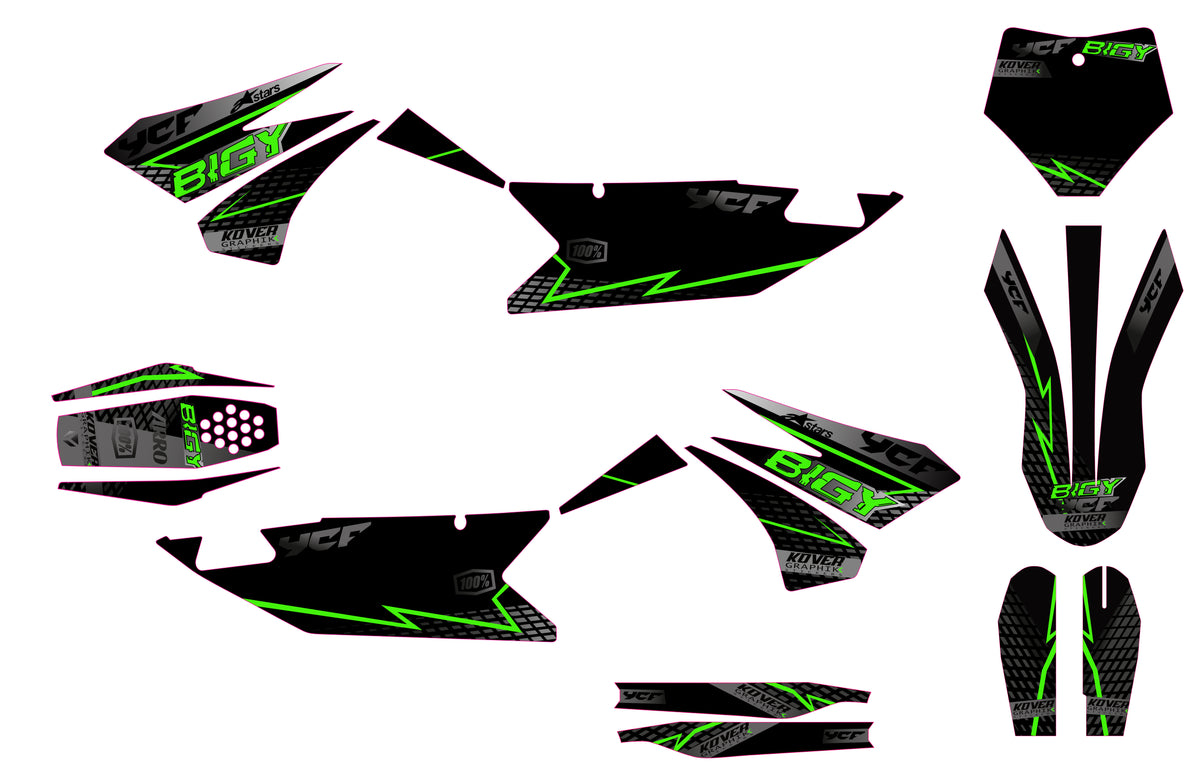 KIT GRÁFICO DE MOTOCICLETA compatible con motocross YCF Pilot 2018-2025 estilo Honda HRC-7