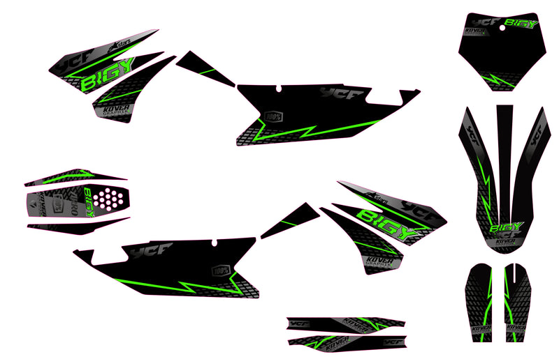 KIT GRÁFICO DE MOTOCICLETA compatible con motocross YCF Pilot 2018-2025 estilo Honda HRC-7