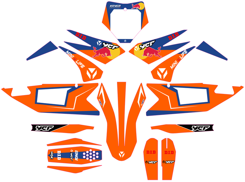 Kit Déco YCF Bigy 150 / 190 (2022+) Orange – Style Racing-2