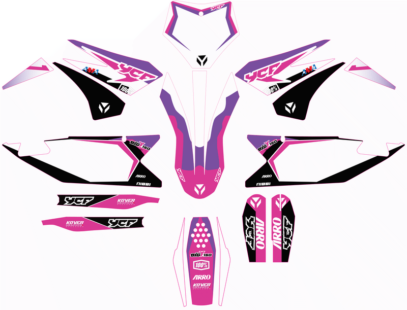 Kit Déco YCF Bigy 150 / 190 (2022+) Rose – Style Moderne-2