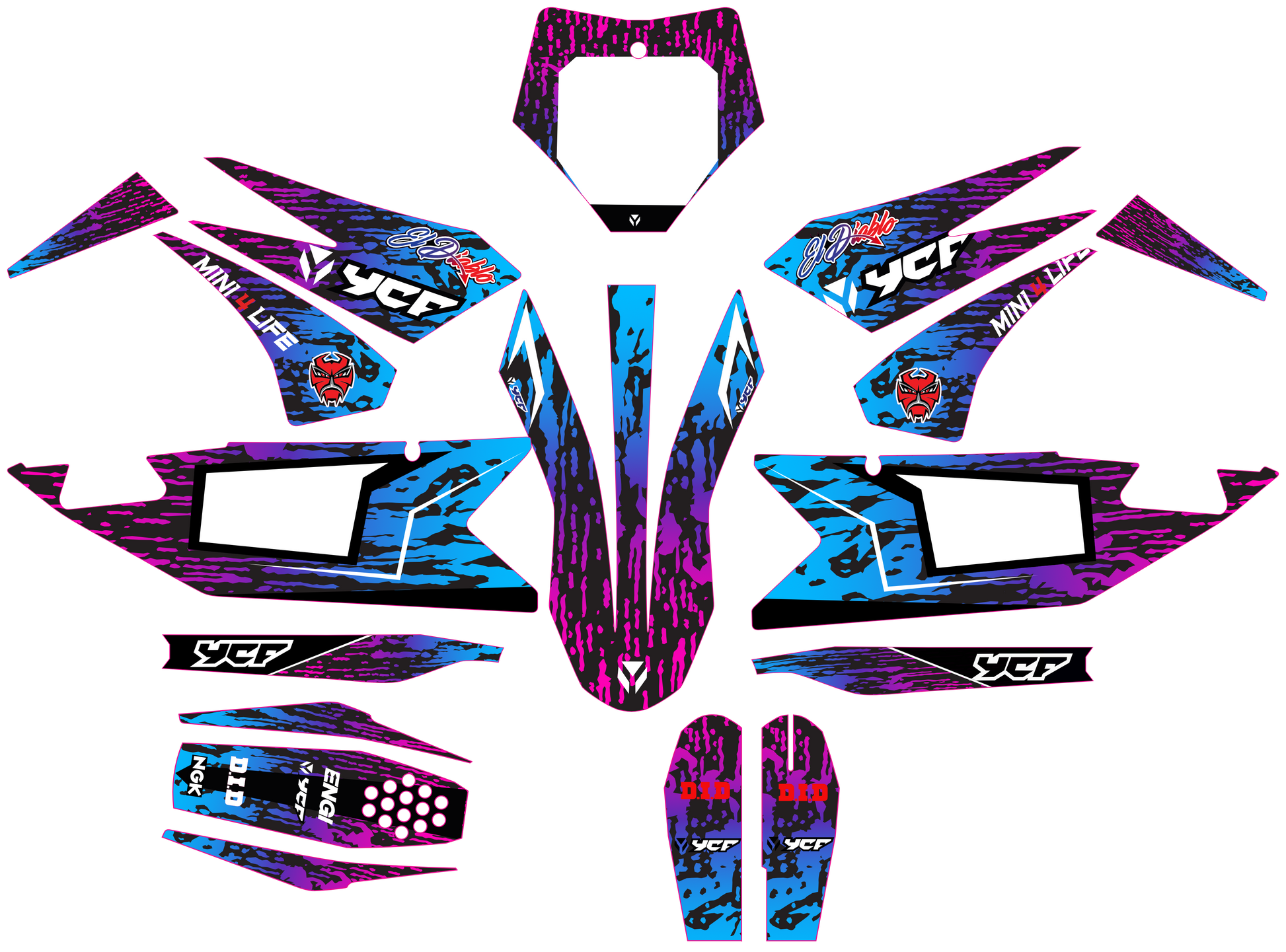 Kit Déco YCF Bigy 150 / 190 (2022+) Multicouleur – Design Graphique-1