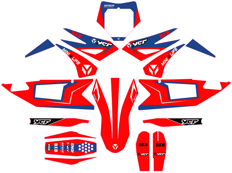 Kit Déco YCF Bigy 150 / 190 (2022+) Rouge – Style Compétition-1