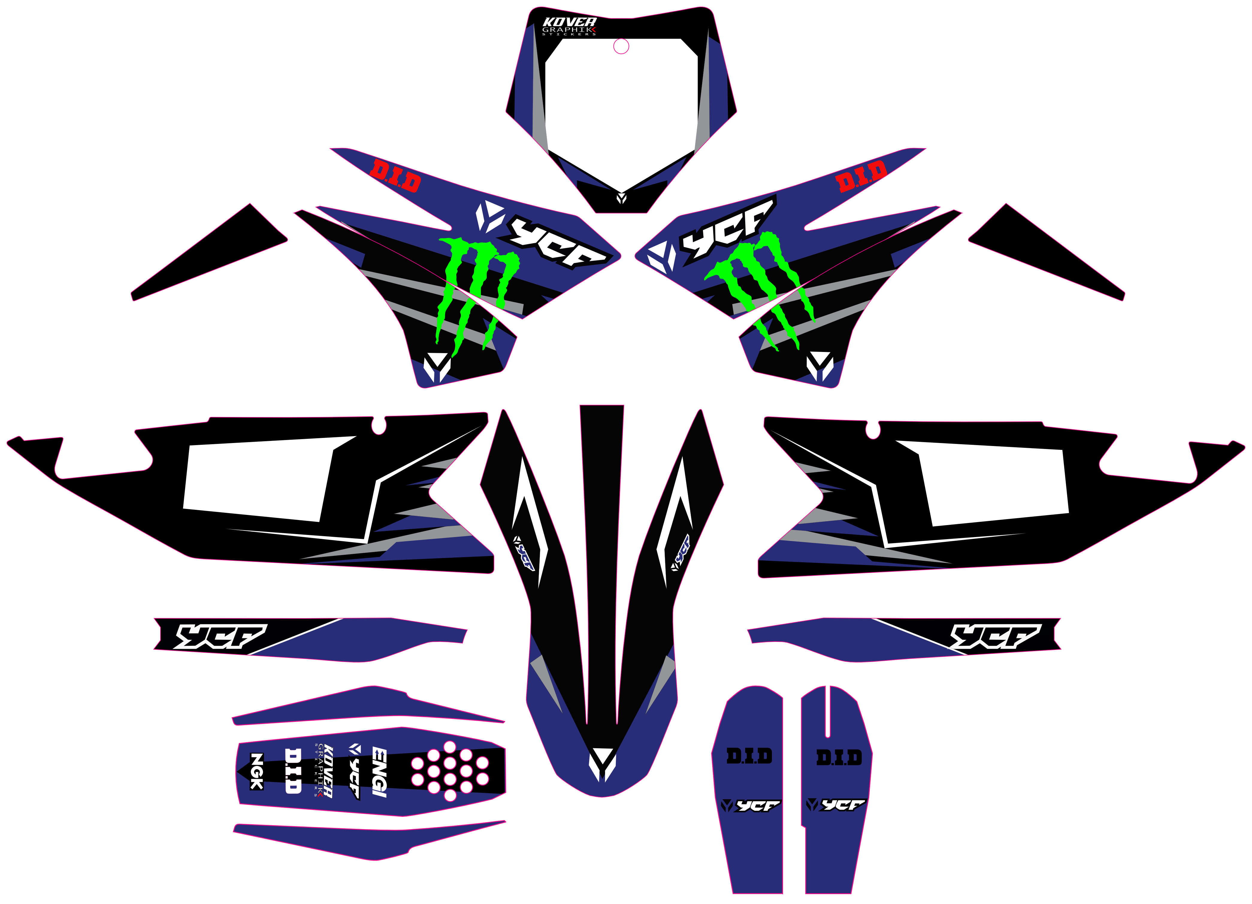 Kit Déco YCF Bigy 150 / 190 (2022+) Bleu – Style Factory