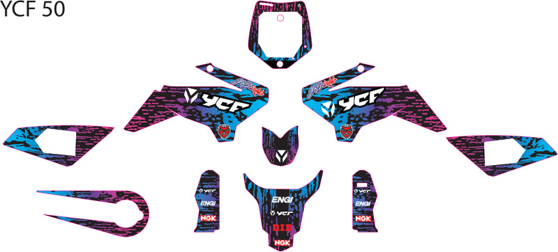 Kit Déco YCF 50 (2012–2022) Multicouleur Quarta – Design Graphique-2