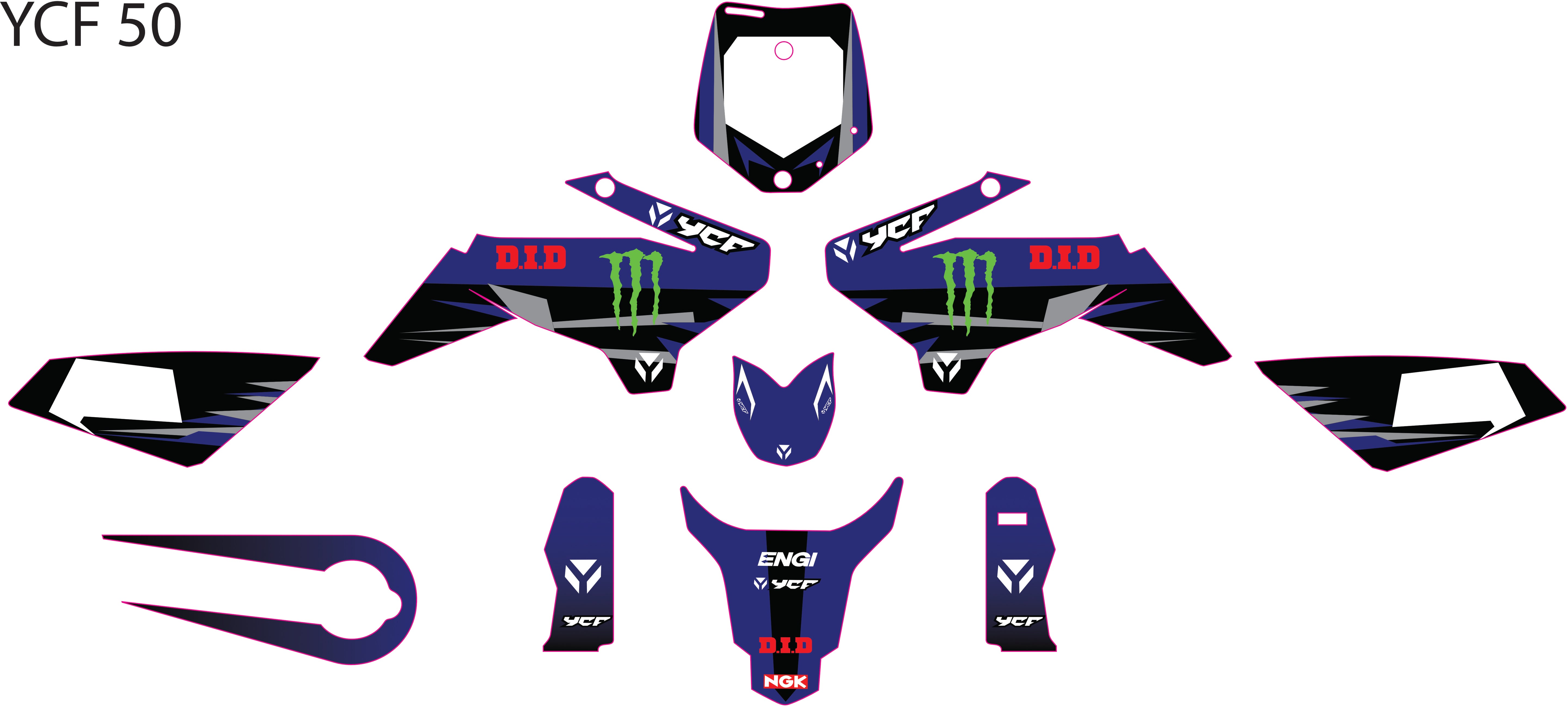 Kit Déco YCF 50 (2012–2022) Bleu – Style Factory