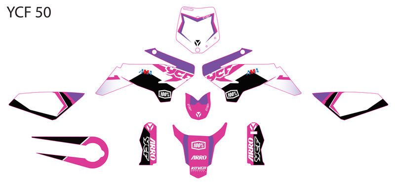 Kit Déco YCF 50 (2012–2022) Rose – Style Racing-2