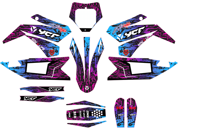 Kit Déco YCF Bigy 150 / 190 (2017–2021) Multicouleur – Design Graphique-2