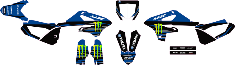 MOTORRAD-GRAFIKKIT, kompatibel mit Dirtbikes YCF Start 88/125 und 125SM, Yamaha-Rennstil-2