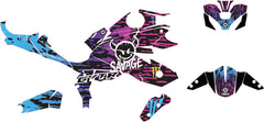 Planche de stickers kit déco Yamaha MT-07 2025 camouflage bleu violet rose