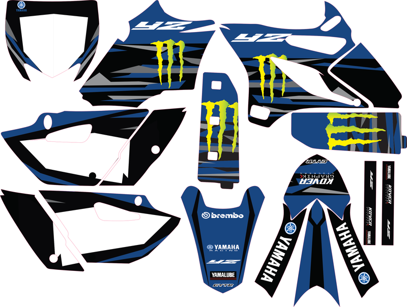 MOTORRAD-GRAFIKKIT, kompatibel mit Dirtbikes YCF Start 88/125 und 125SM, Yamaha-Rennstil-2