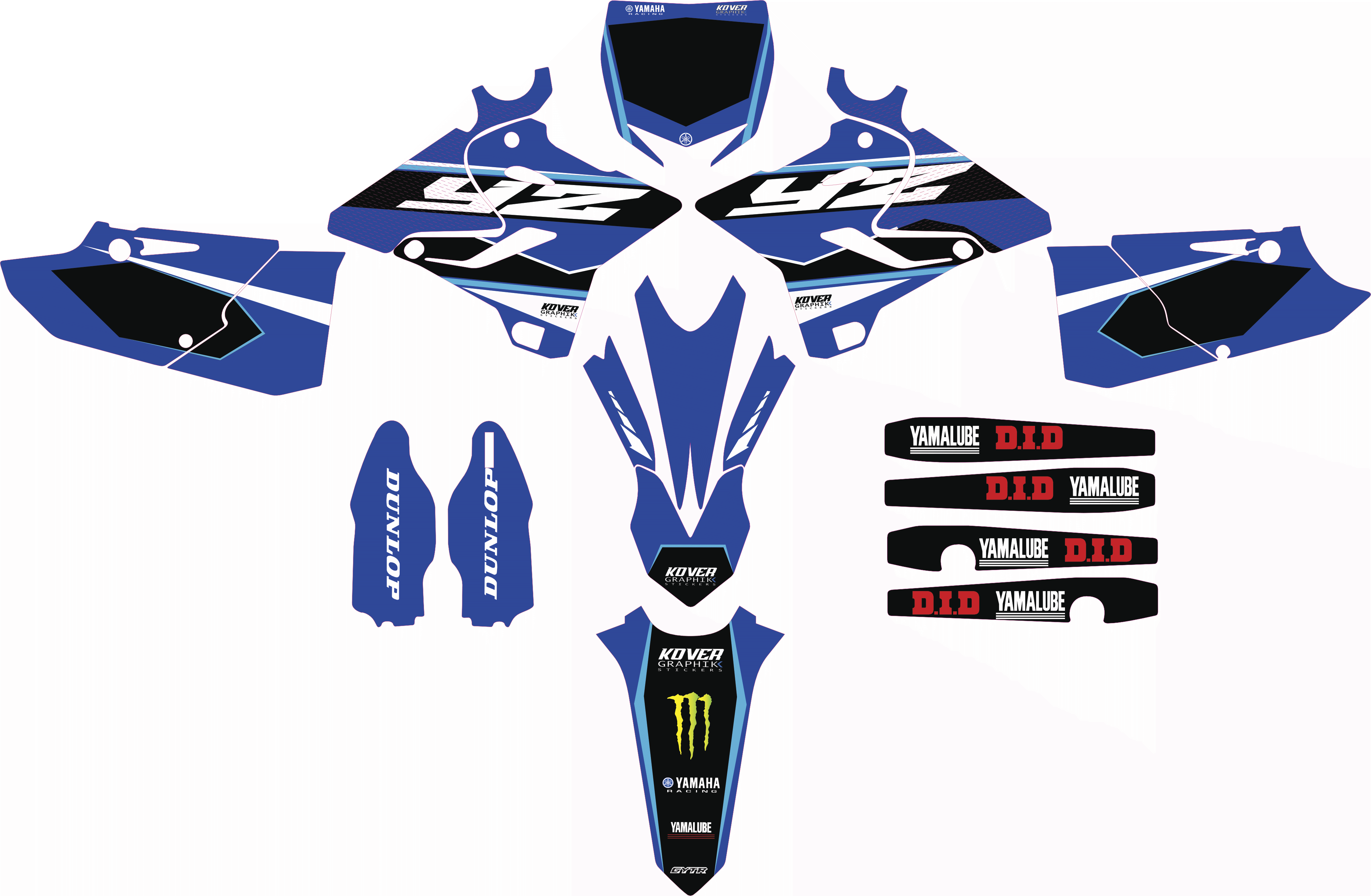 Kit Déco Yamaha YZ 125 (2015-2020) – Factory Blue Racing