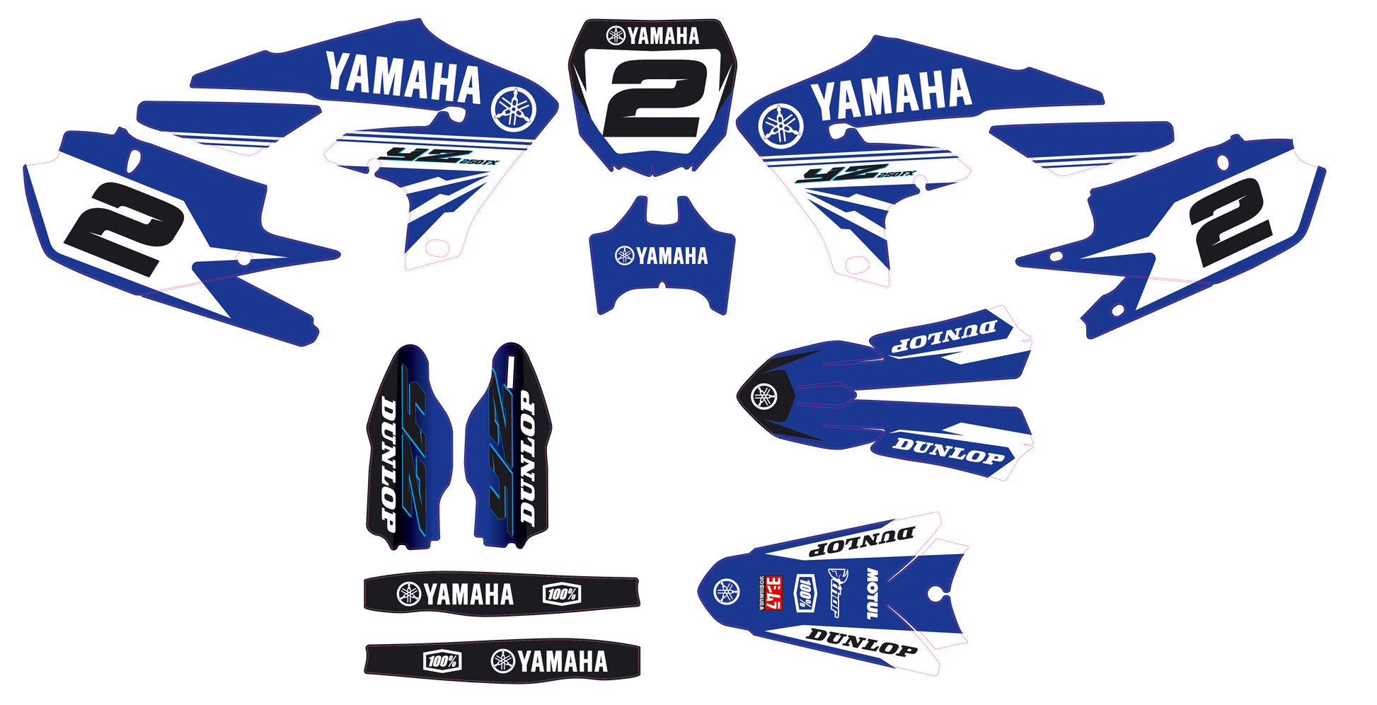 MOTORRAD-GRAFIKKIT, kompatibel mit Dirtbikes YCF Start 88/125 und 125SM, Yamaha-Rennstil-3