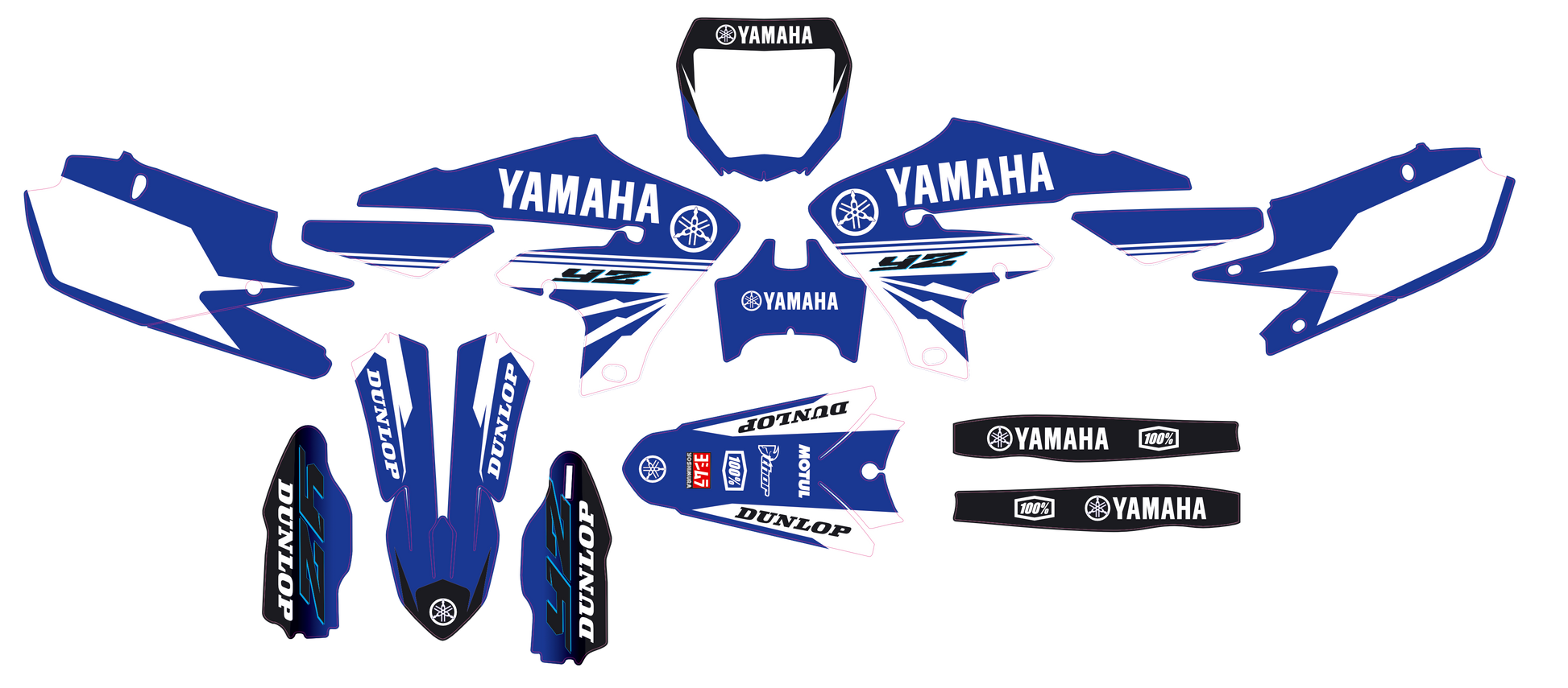 MOTORRAD-GRAFIKKIT, kompatibel mit Dirtbikes YCF Start 88/125 und 125SM, Yamaha-Rennstil-2