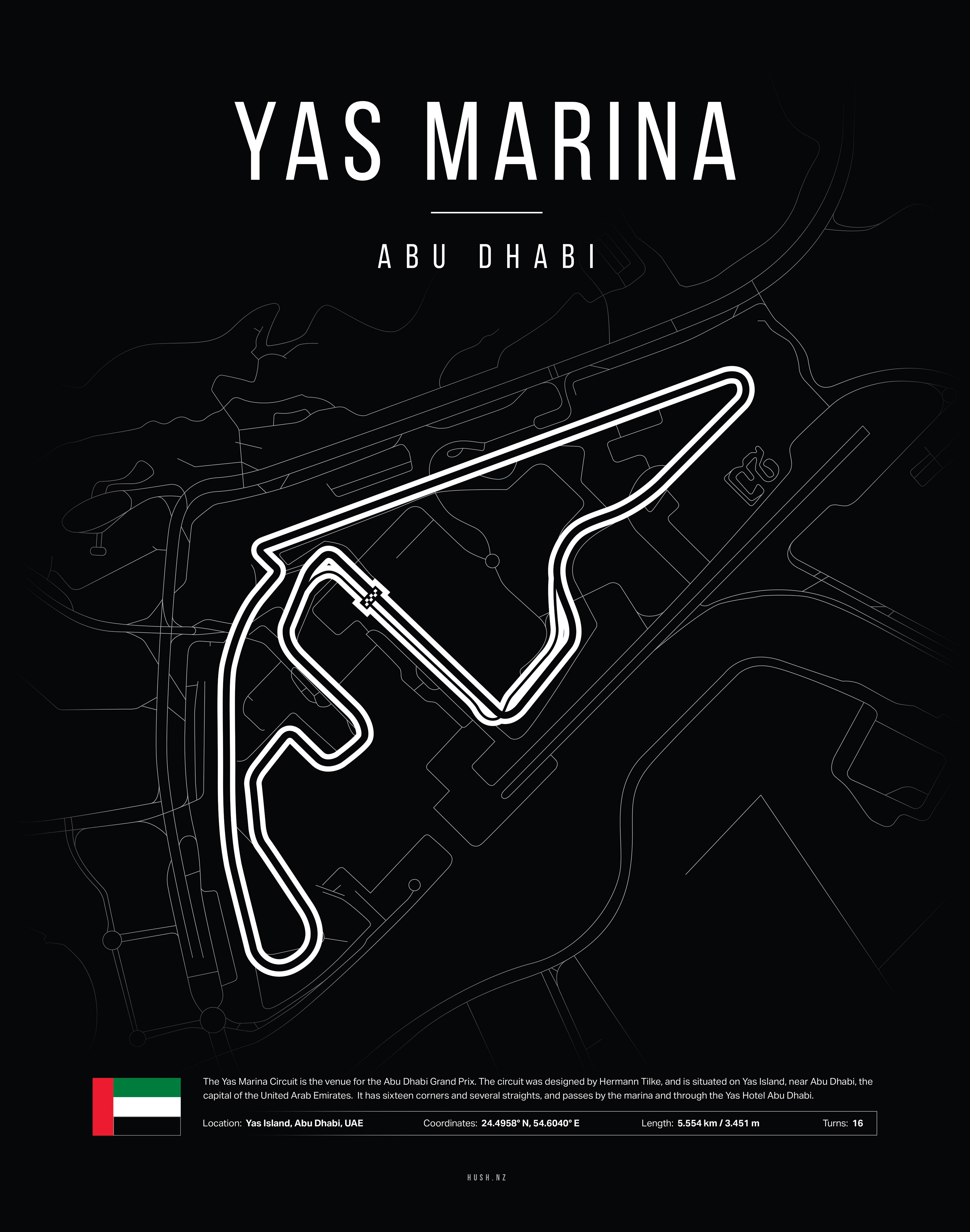 Poster Yas Marina – Abu Dhabi | F1 Track Map