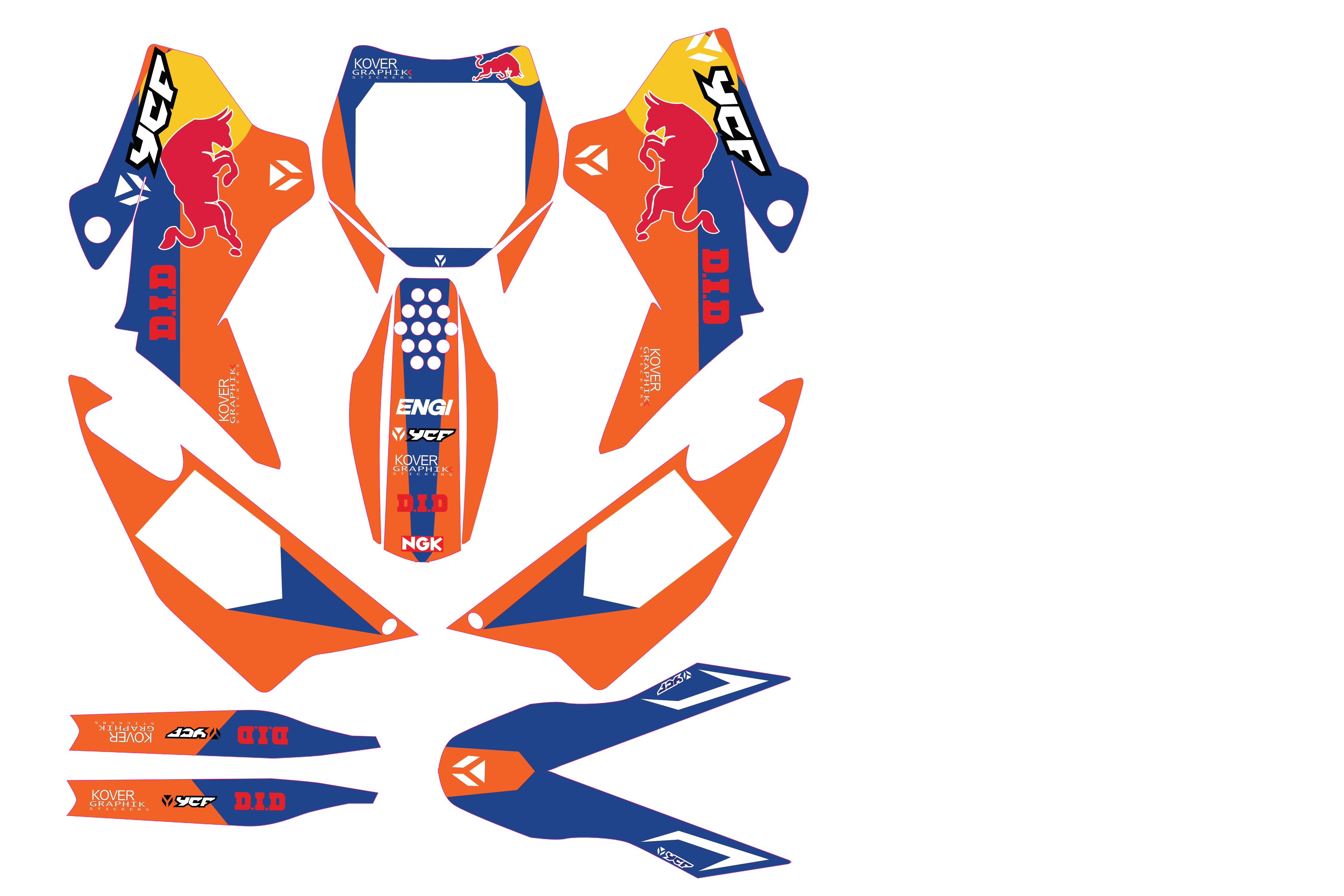 Kit Déco YCF Pilot / SP / 155 SM / 190 SM Orange – Style Racing