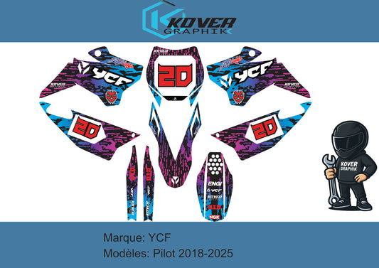 KIT DECO MOTO compatible dirt bike YCF Pilot 2018-2025 style Fabio Quartararo 20