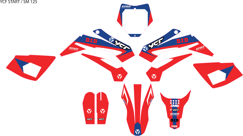 Kit Déco YCF Start 88/125 2020+ Rouge – Style Compétition-1