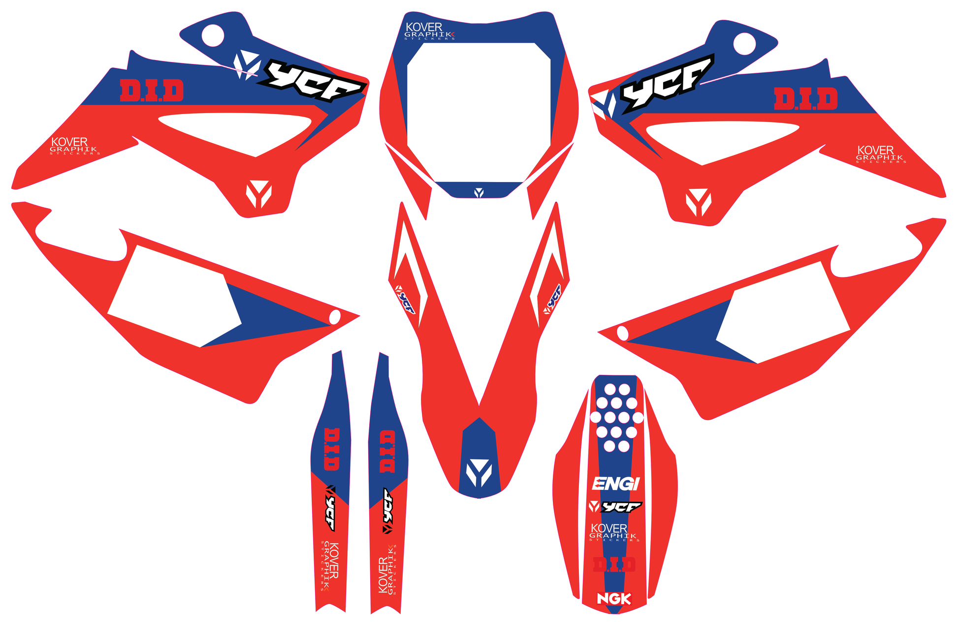 Kit Déco YCF Pilot / SP / 155 SM / 190 SM Rouge – Style Compétition-1