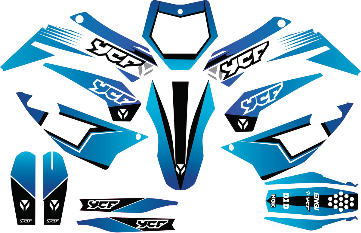 MOTORRAD-GRAFIKKIT, kompatibel mit Dirtbike YCF Pilot 2018-2025, Honda HRC-Stil