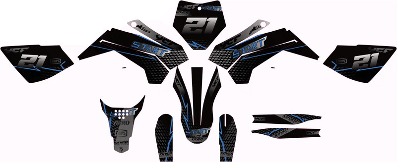 Kit Déco YCF Start 88/125 2020+ black & blue-1